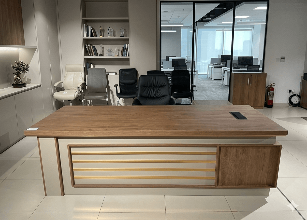 Executive Table Left Side (Main Table+ Return With Lock)