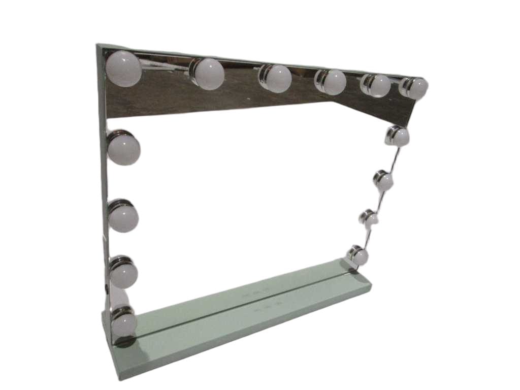 Mirror Hollywood Aluminium Frame And Iron Base Painted 14 Led Light 1 Pcs 1 Carton Box Same As Big Mirror Light Green Matt Stone Finishing 50x42x12
