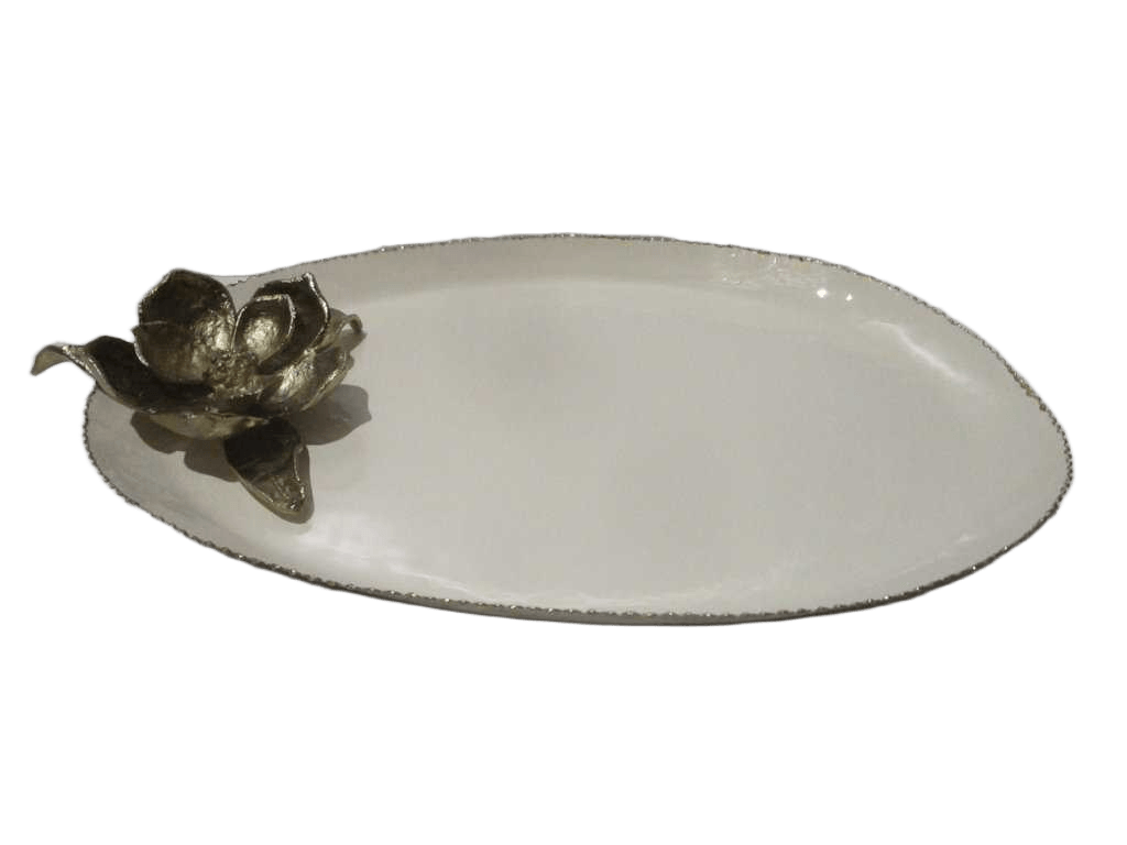 Plate Oval Iron Alluminium Champagne Insert
