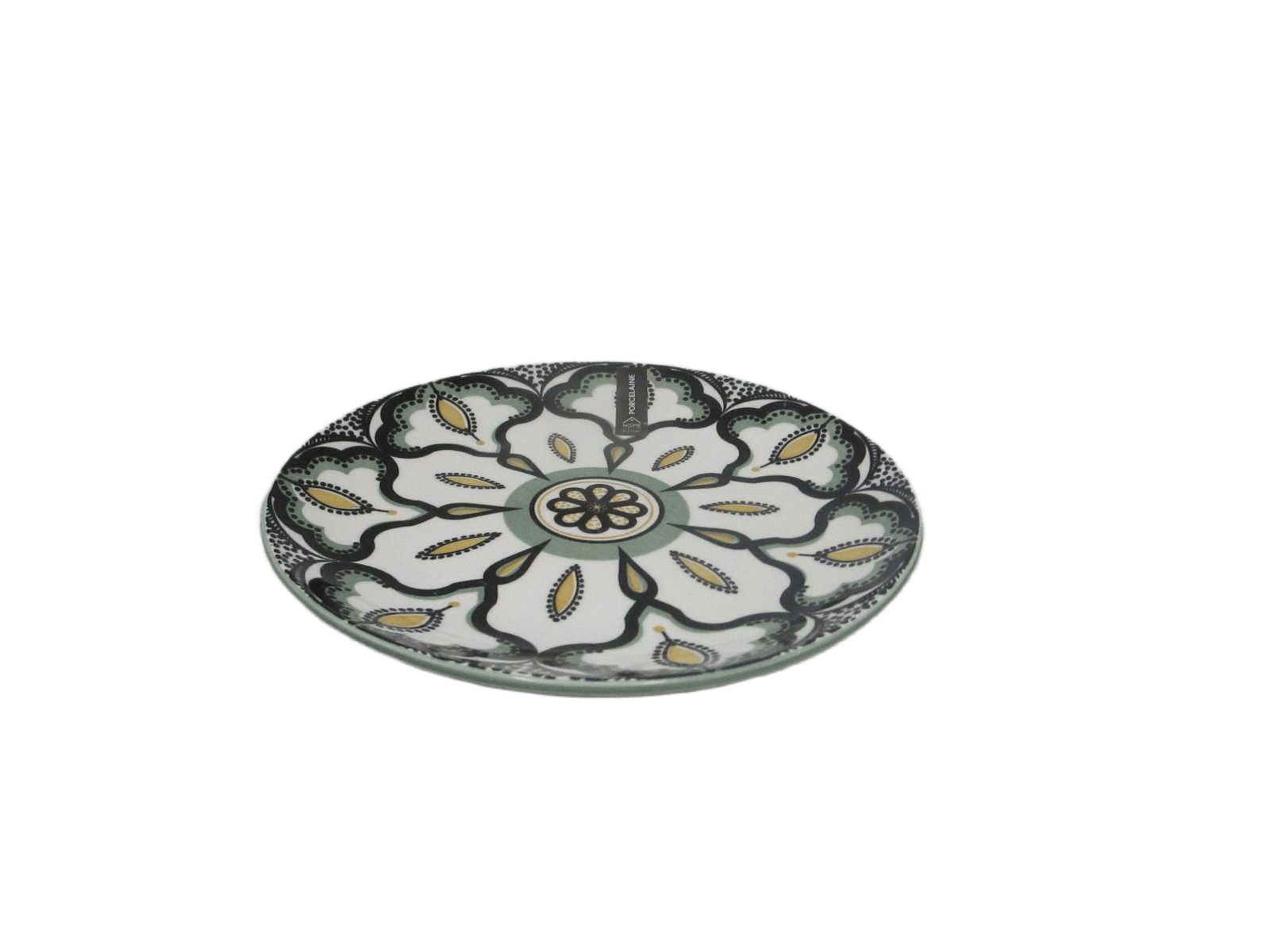 Plate Green Mandala D19cm M12