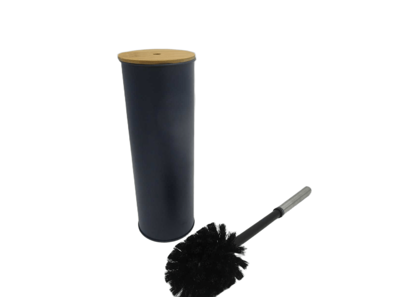 Toilet Brush Metal Bamboo Lid - Blue