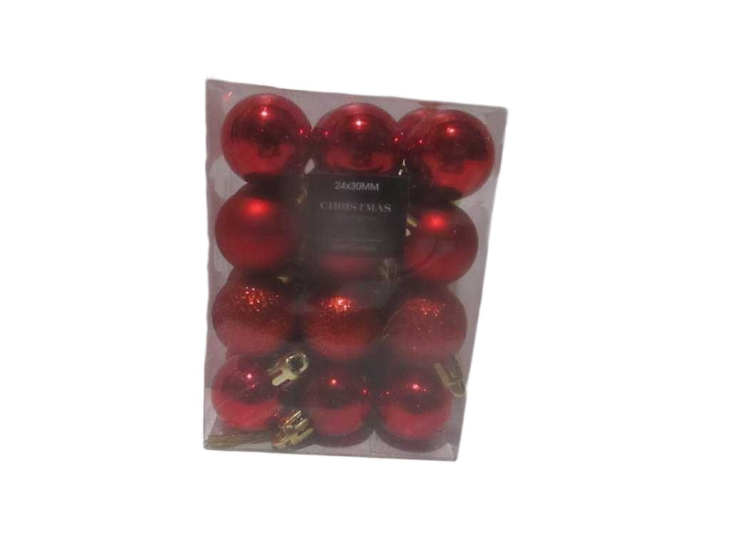 Ball Xmas 24x 30mm Red