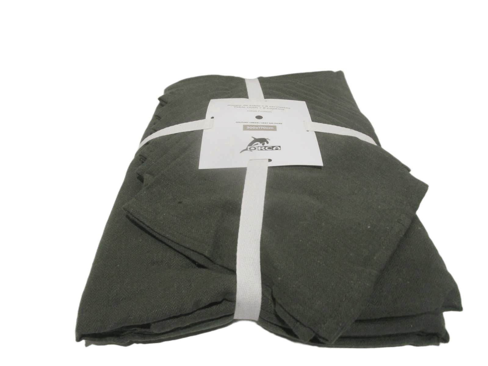 Table Cloth 250x150 + 8 Napkins 185 Gsm 90% Cotton 10% Polymix Herringbone Weave - Packing Ribbon Insert Card + Polibag 1cl=
