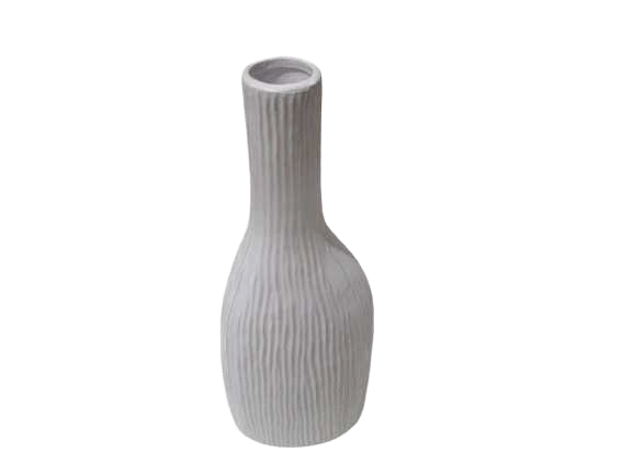 Vase Medium Pottery White 19,2x14x50 Cm
