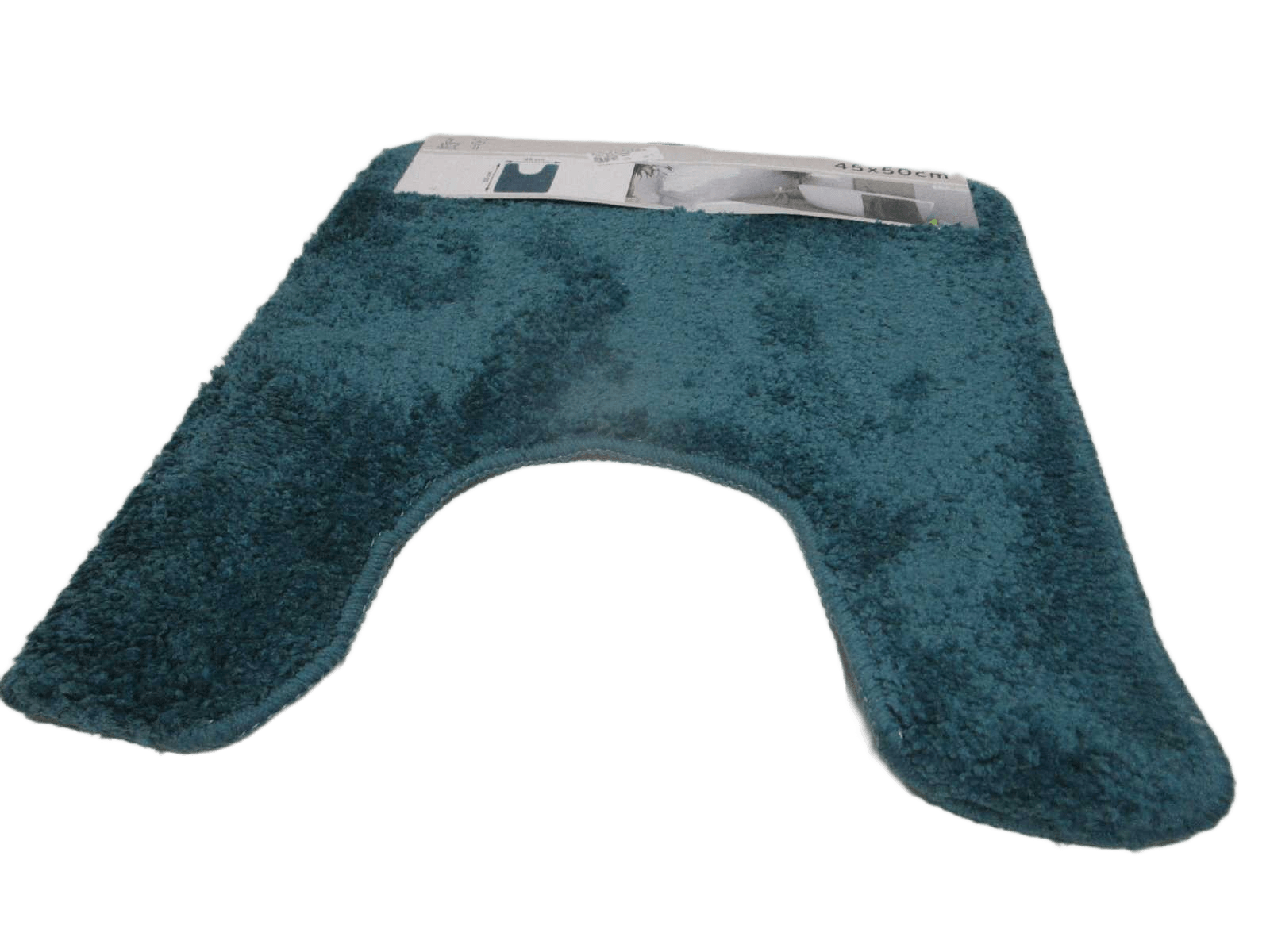 Bathmat Tapis Contour Wc Microfibre 45x50 Cm Dessous Latex - Bleu Canard