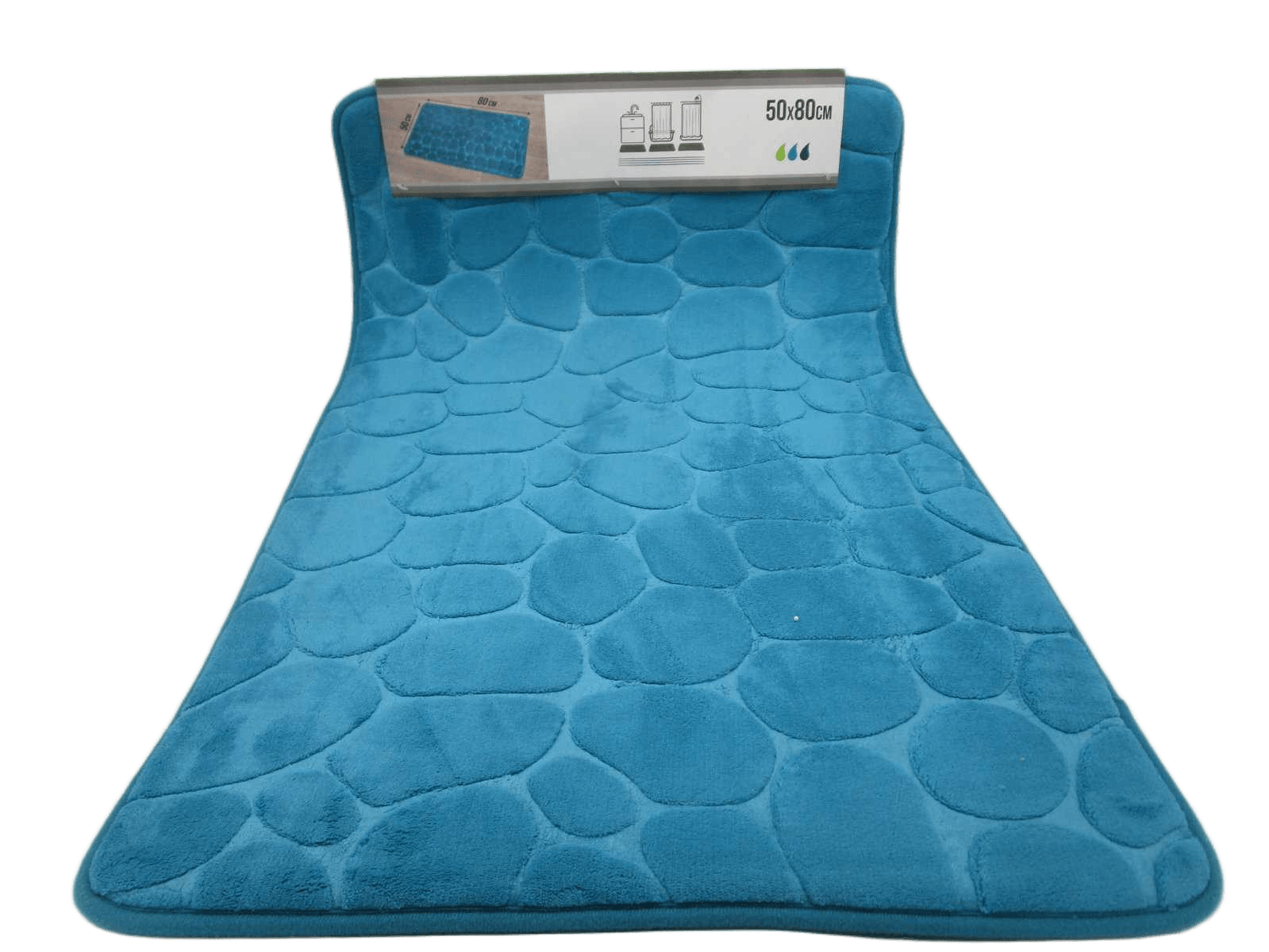 Bathmat Memory Microfiber Shape Pebble 50x80 Cm - Blue Duck
