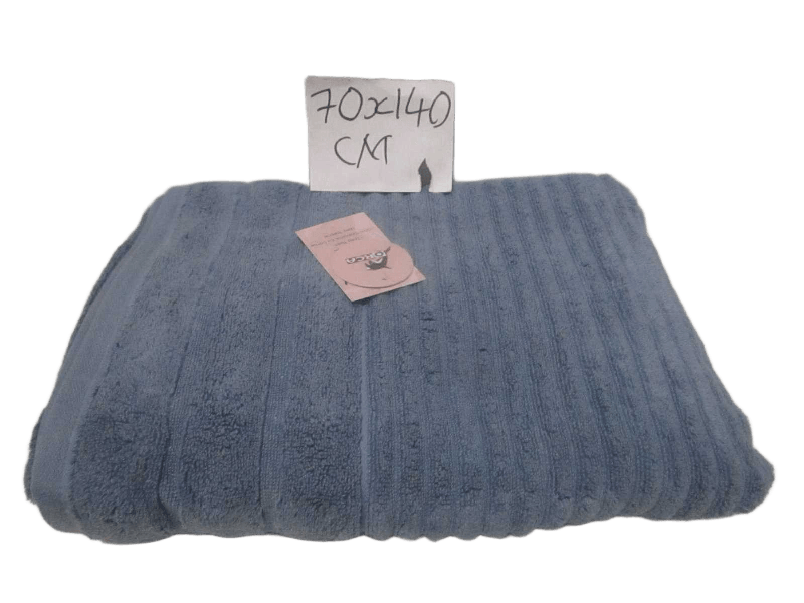 Towel Verna - Plain Dyed Dobby Terry - Zero Twist Cotton Yarn - Narrow Ribbed Pattern - 500 Gsm - Single Ply