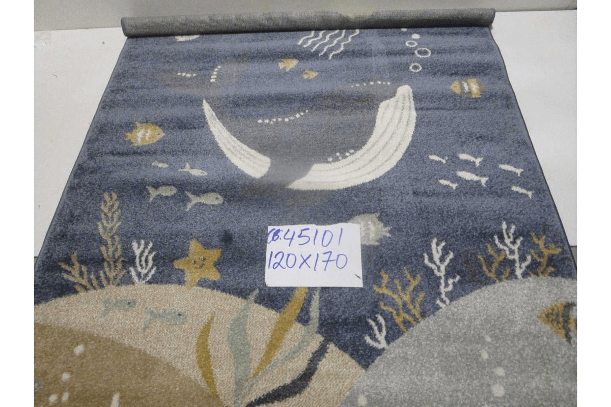 Carpet Blue Kids Aura V77 - 243.200 Points 10mm Pile Height Pp + Headset Hand Carved 2.200g/Sqm Pp Frize 120x170 Cm
