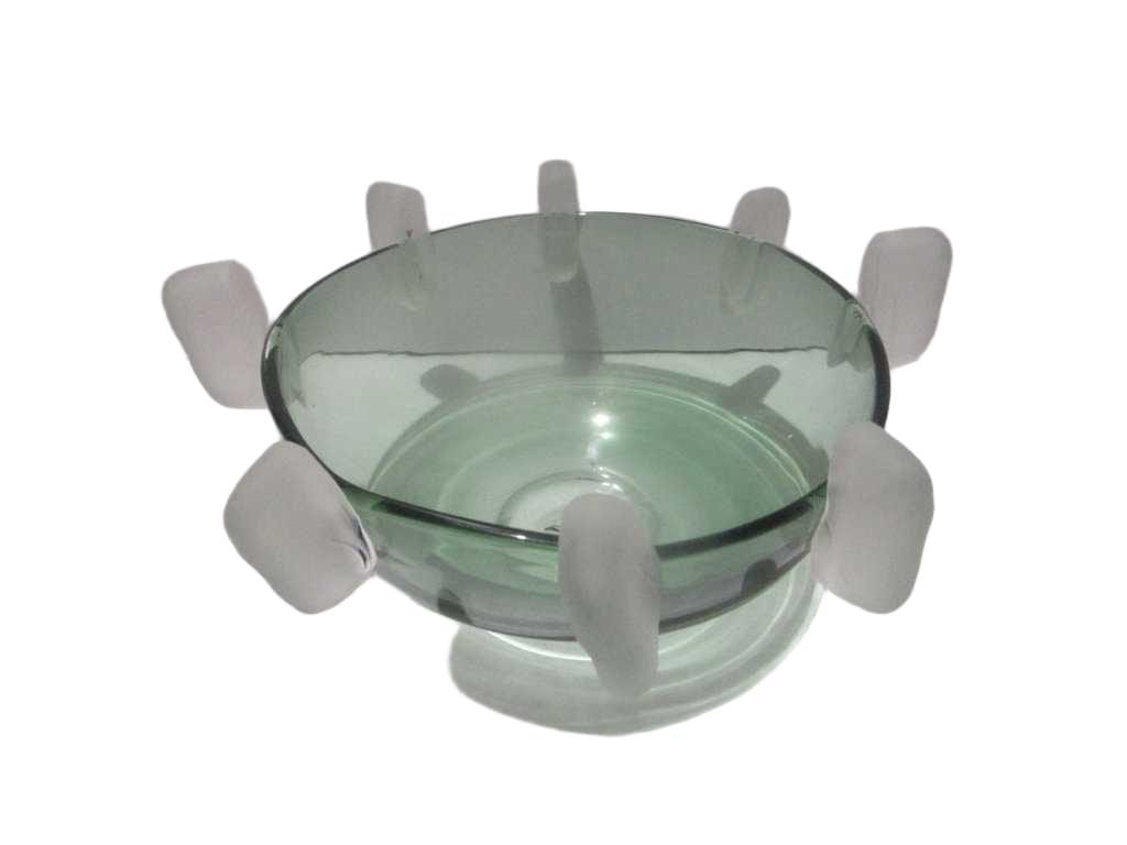 Bowl Glass Body Clear Green, Block Deco Mat 'light Green '365x195