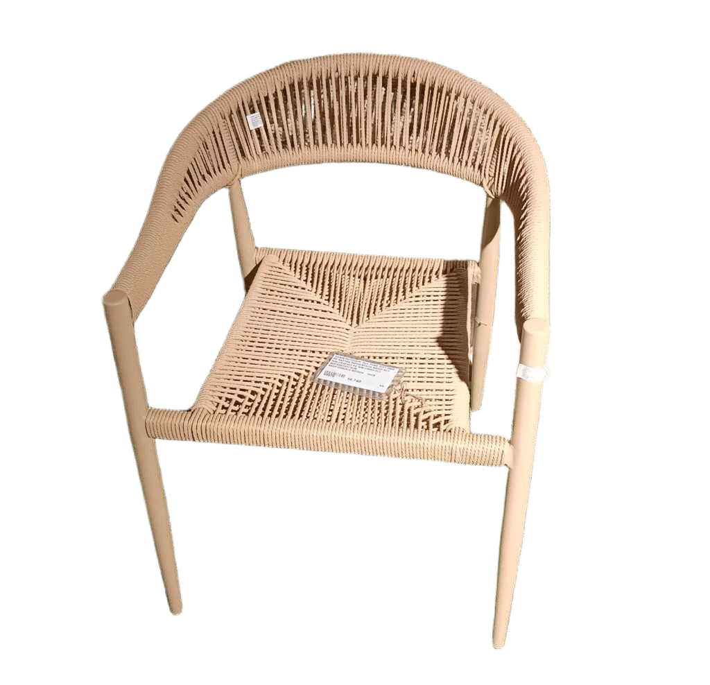 Chair Outdoor Alu Tube 32x1.2mm Pe Rattan 25pcs/Stack Beige Alu Wm-Cs30-001 Pe Wm-Cs003-013 W57xd57xh75cm