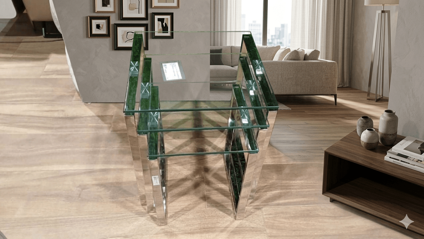 End Table Set Of 3 Silver S:36*36*43 M:43*43*50 L:50*50*55
