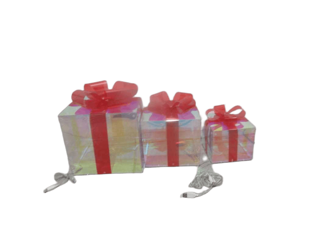 Giftbox Pet Shiny Deco With H Cold White Micro Led Lightsl,ead Wire 30cm Ip20 ,usb Operated S:15x15x17cm+30led M:20x20x23cm+40led L:25x25x30cm+50led