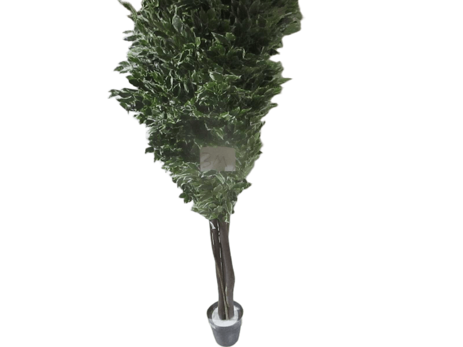Artificial Plant 3m With Black Flower Pot 3pole 126branches Fabric Leaves+wood Branches+steelgreen