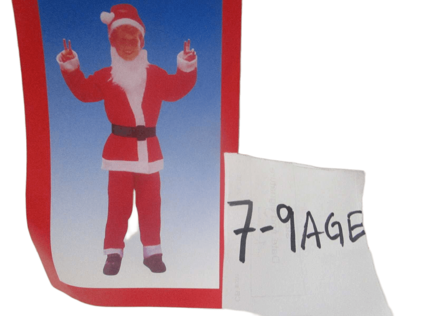 Santa Suit(Boy) Set Of 5pcs Velvet Packing:pe Bag W Hook As Sample 7-9 Age