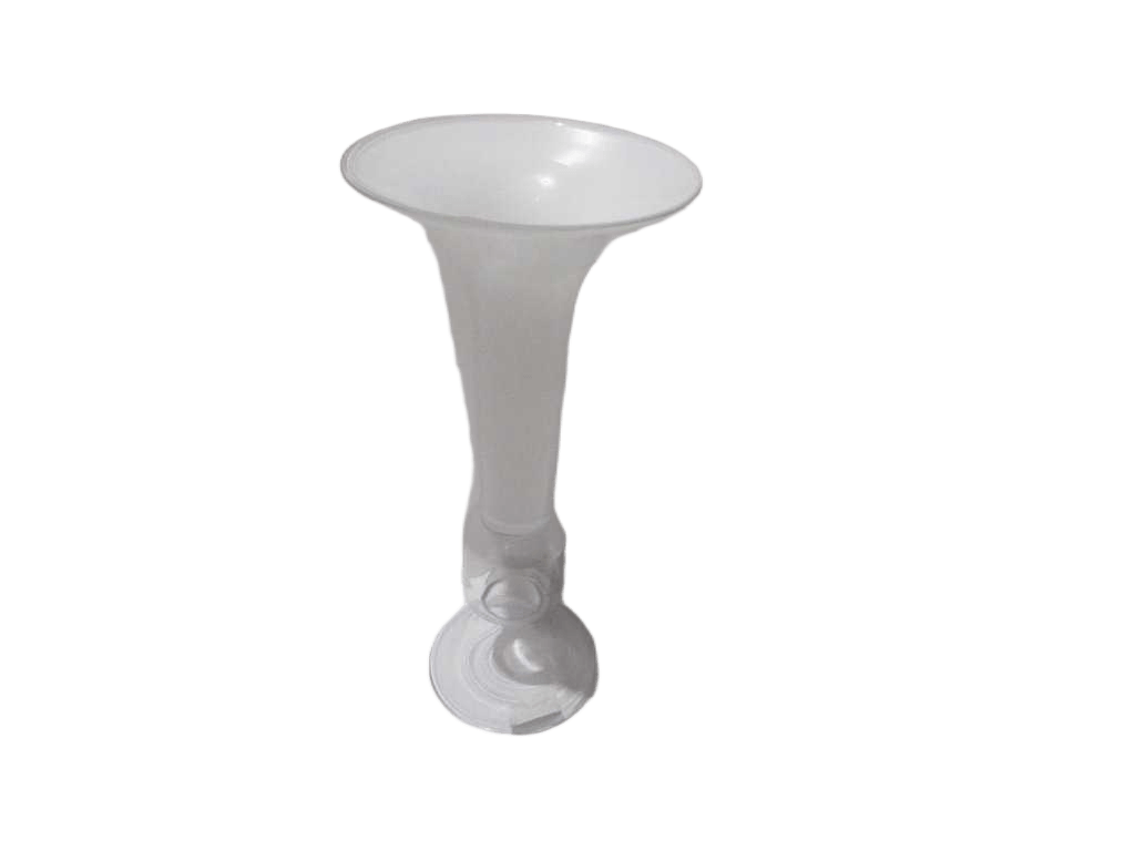 Vase Glass White Top, Clear Bottom Clear And White 25.5*56