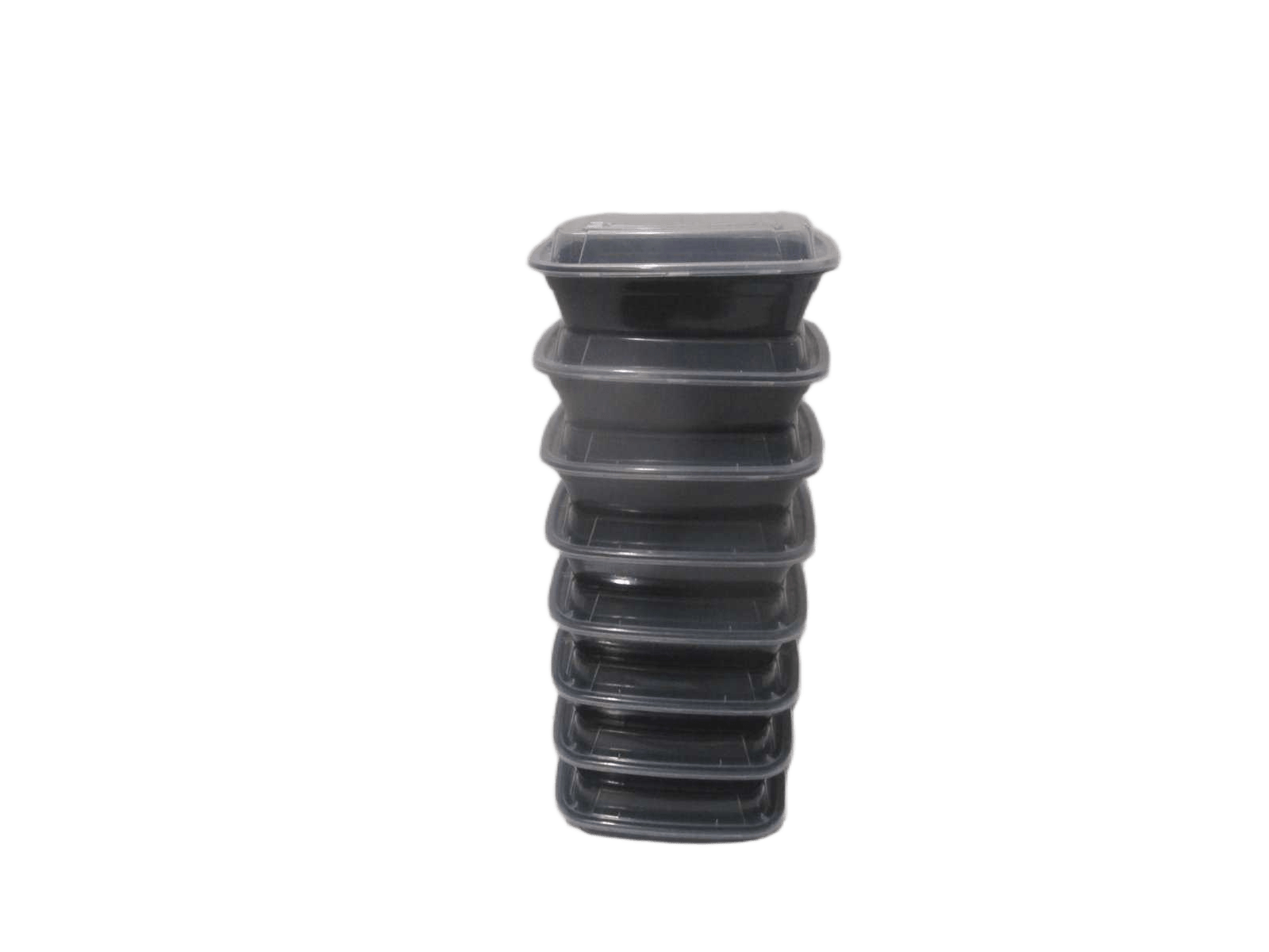 Container Plastic Food Black Set Of 8 400ml