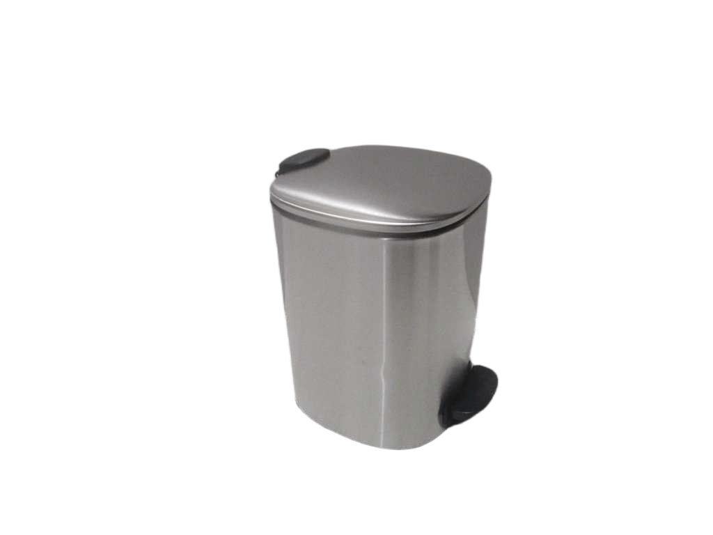 Dustbin Metal Carree 5l Frein De Chute A Pedale - Chrome