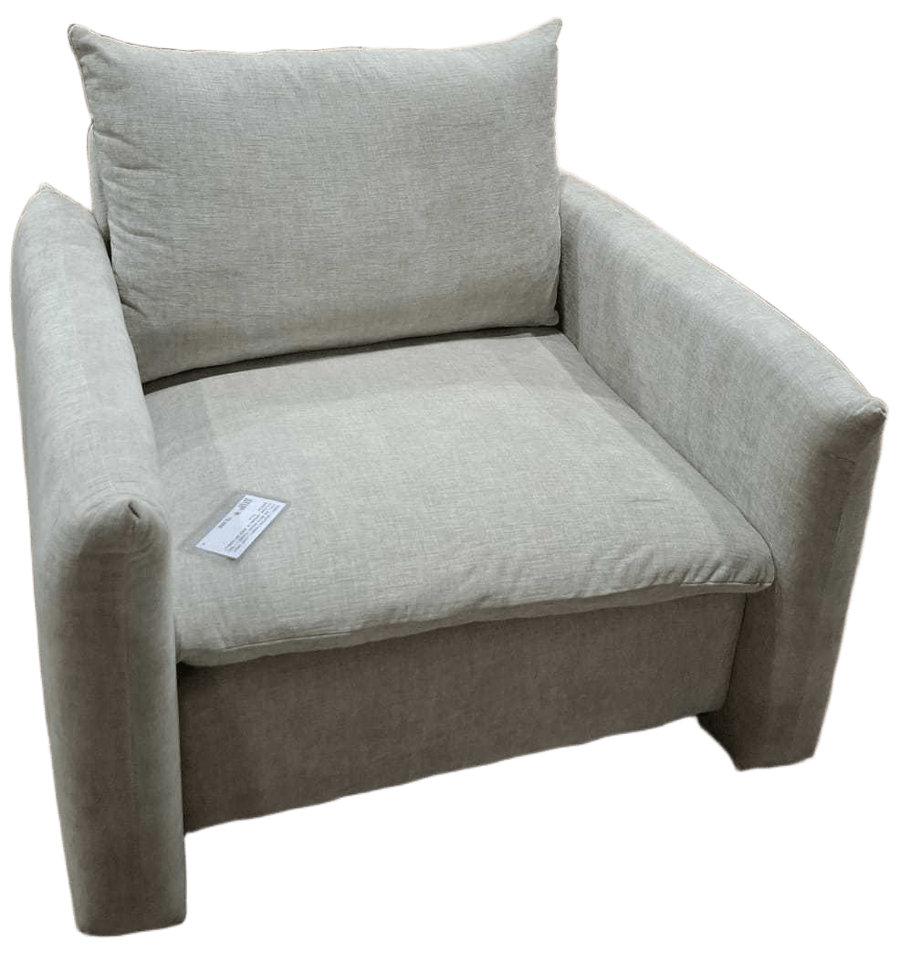 Sofa 1-Seater Fabric Light Grey Full Kd With Wood Frame + 1 Back Pillow A62346-16