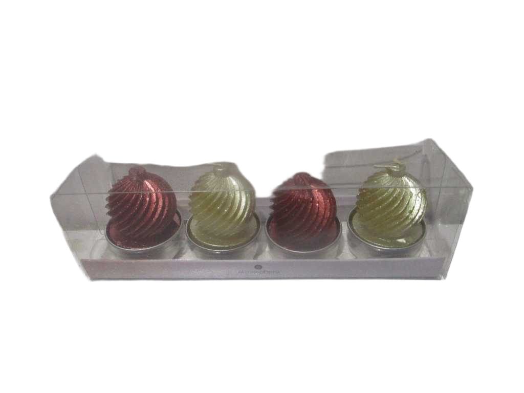 Xmas Baulb Tl Candle X4 96g