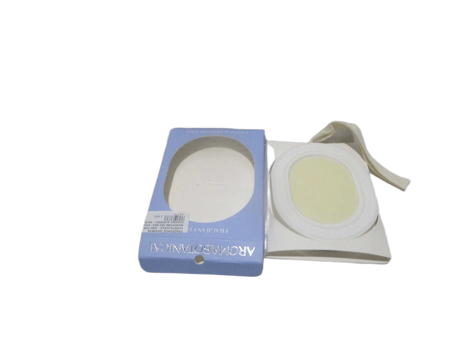 Fragrance Japanese Honeysuckle- Disc For Wardrobe 35g Wax - Round Ceramic Support - Packaging In Coloured Card Board Box 400g Blue