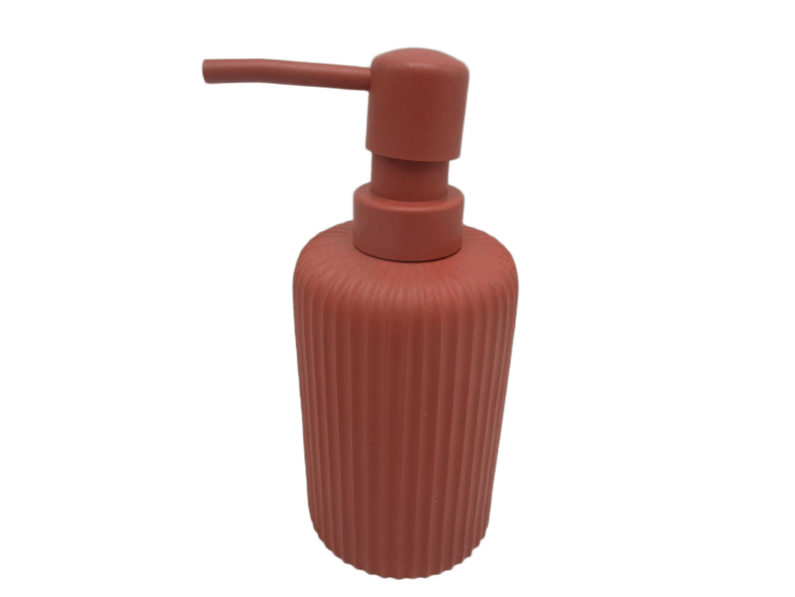 Soap Dispenser Polyresin Streaked Rounded 230 Ml - Terracotta