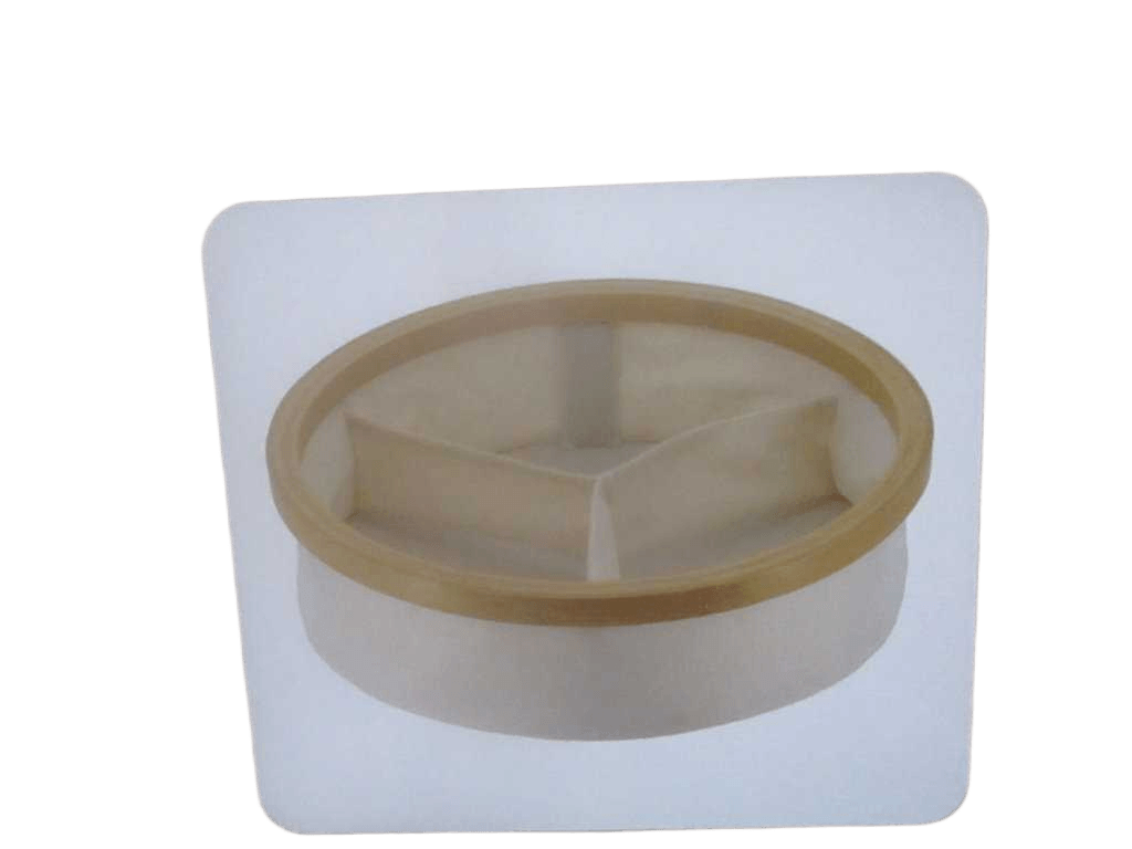 Basket Round Pliable Polyester 3 Compartiments De Rangement Cerclage Bambou - Natural /Bambou