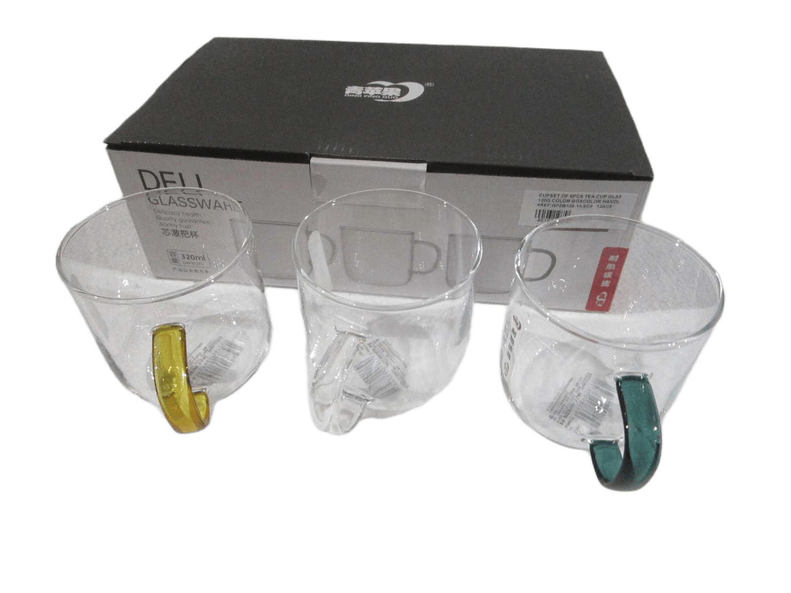 Cupset Of 6pcs Tea Cup Glass 120g Color Boxcolor Handle