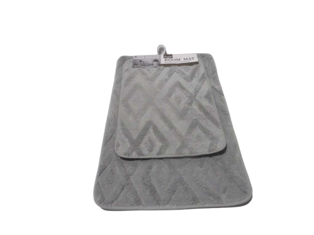 Mat Microfiber Chenille Anti-Slip Set Of 2pc 0.8cm Light Grey 40x60 50x80