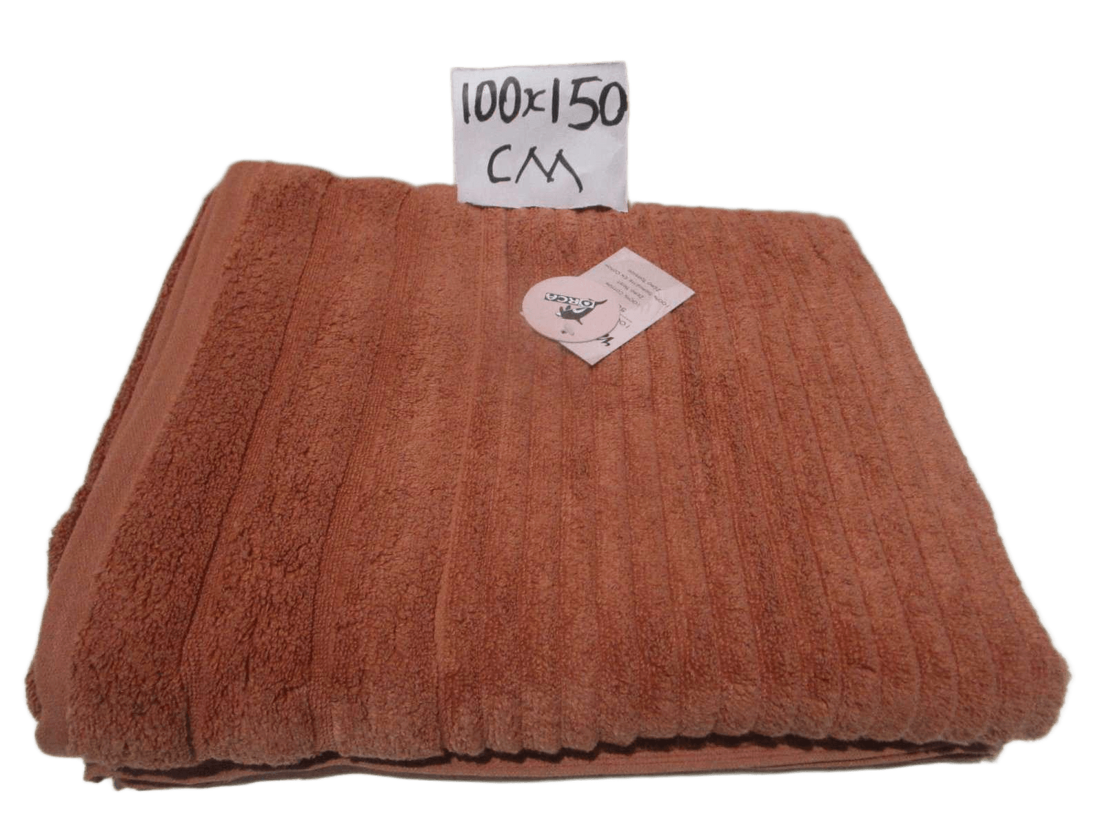 Towel Verna - Plain Dyed Dobby Terry - Zero Twist Cotton Yarn - Narrow Ribbed Pattern - 500 Gsm - Single Ply