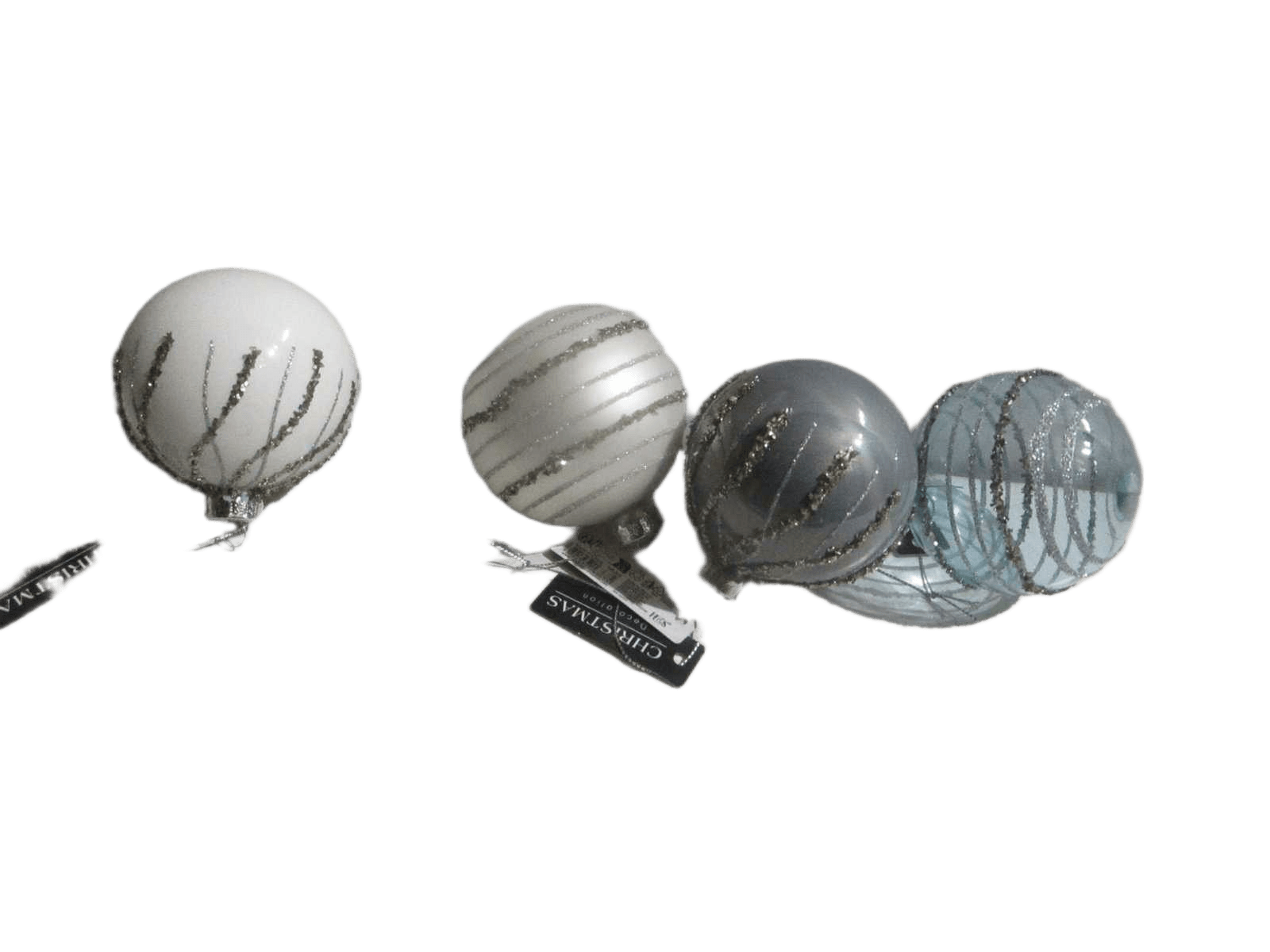 Ball Xmas 80mm Stripe 4ass