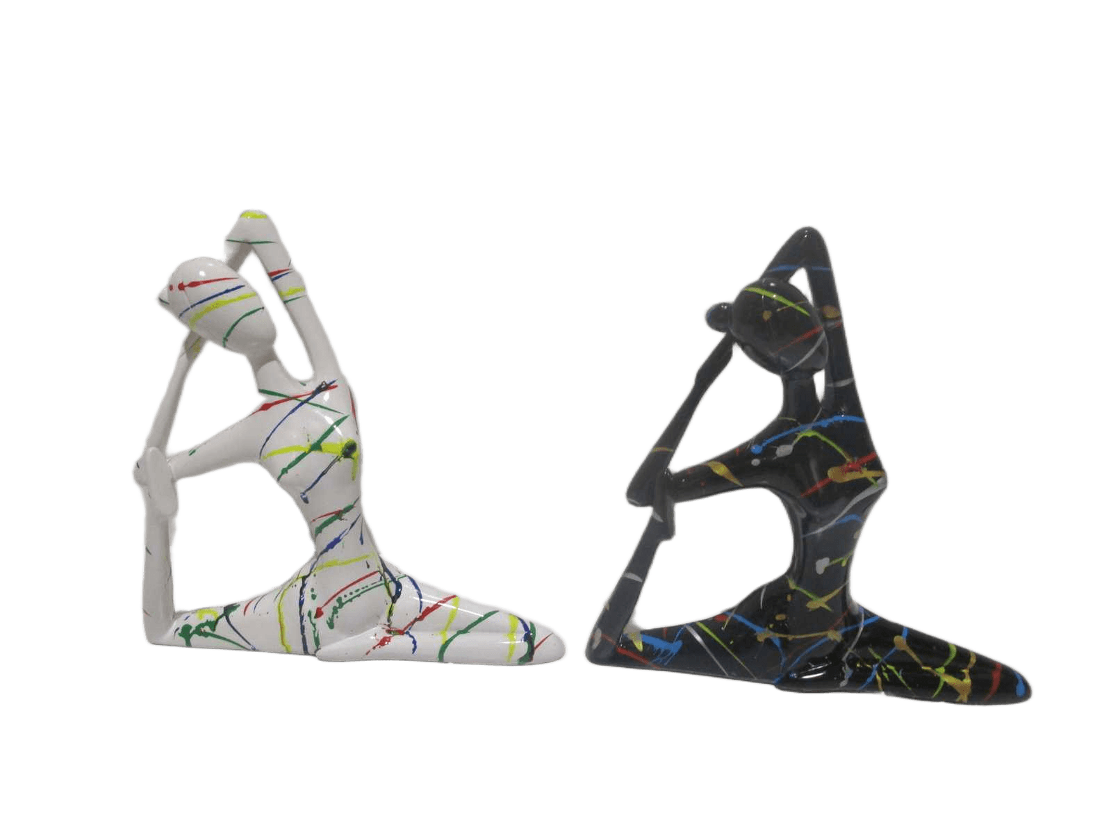 Statue Resin 2 Color Assorted In White Box Yoga White Black H32.5cm 1cl=