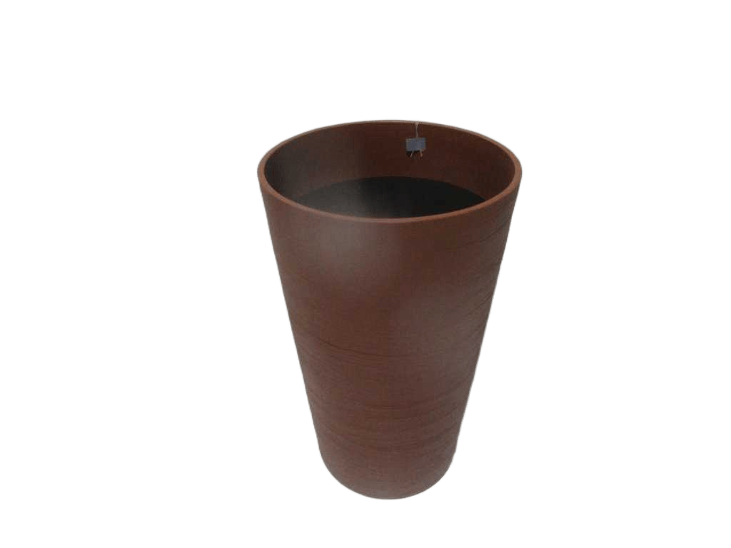 Flower Pot Balata Pp With Hole+plug 1808g 100% Recyclable Brick Red Dia34xh55