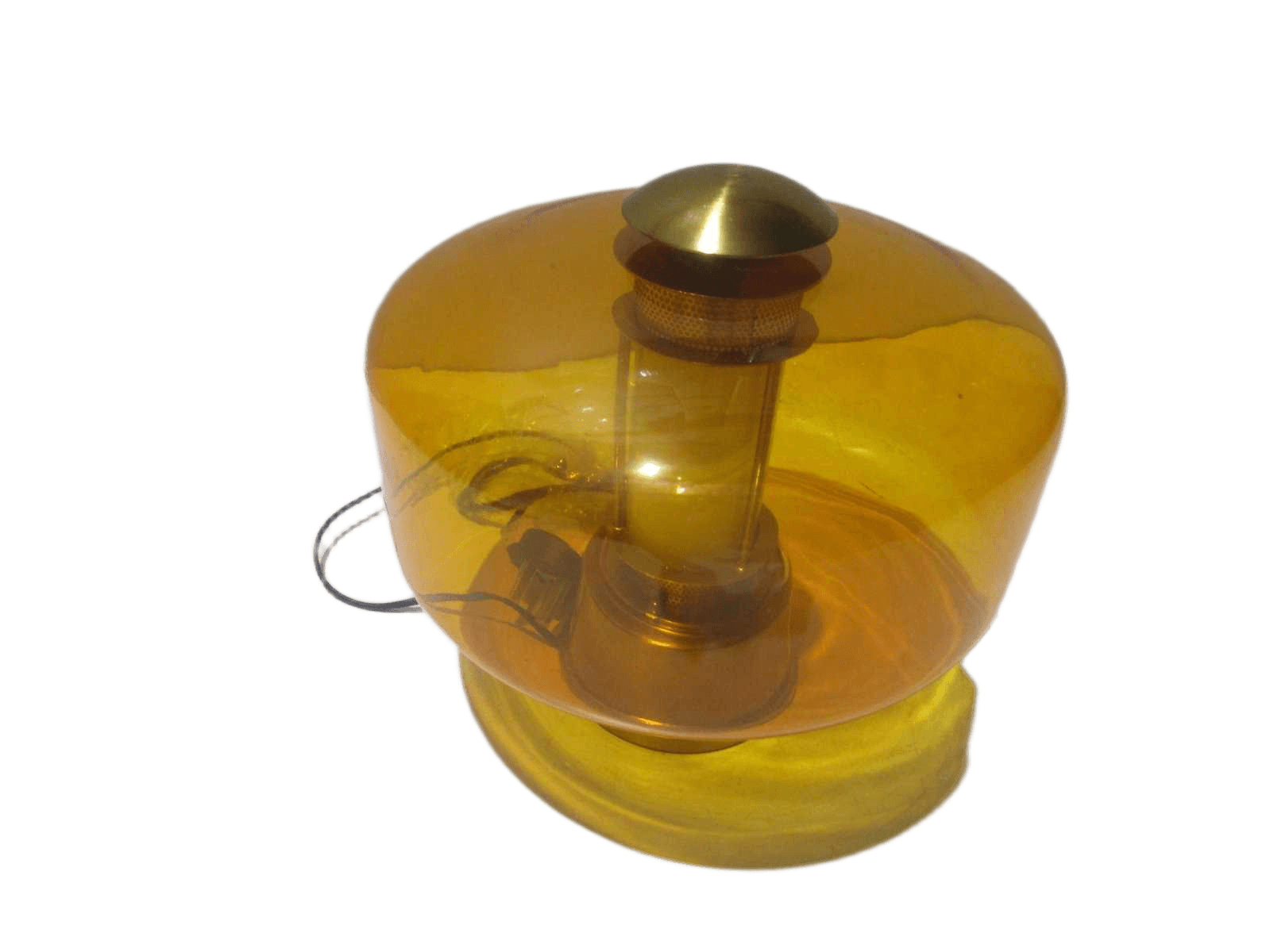 Table Lamp With Bulb T10 Amber+ Gold Glass+metal D32*h28
