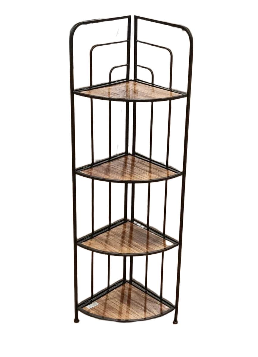 Shelf Iron Black Structure, Mdf Walnut Color Black Iron Structure/ Walnut Ht-12 45x30x130