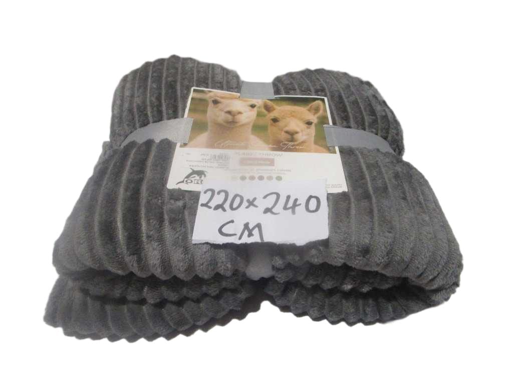 Blanket, 100% Polyester, 220gsm Packing: Color Card+cord Dark Grey 220*240