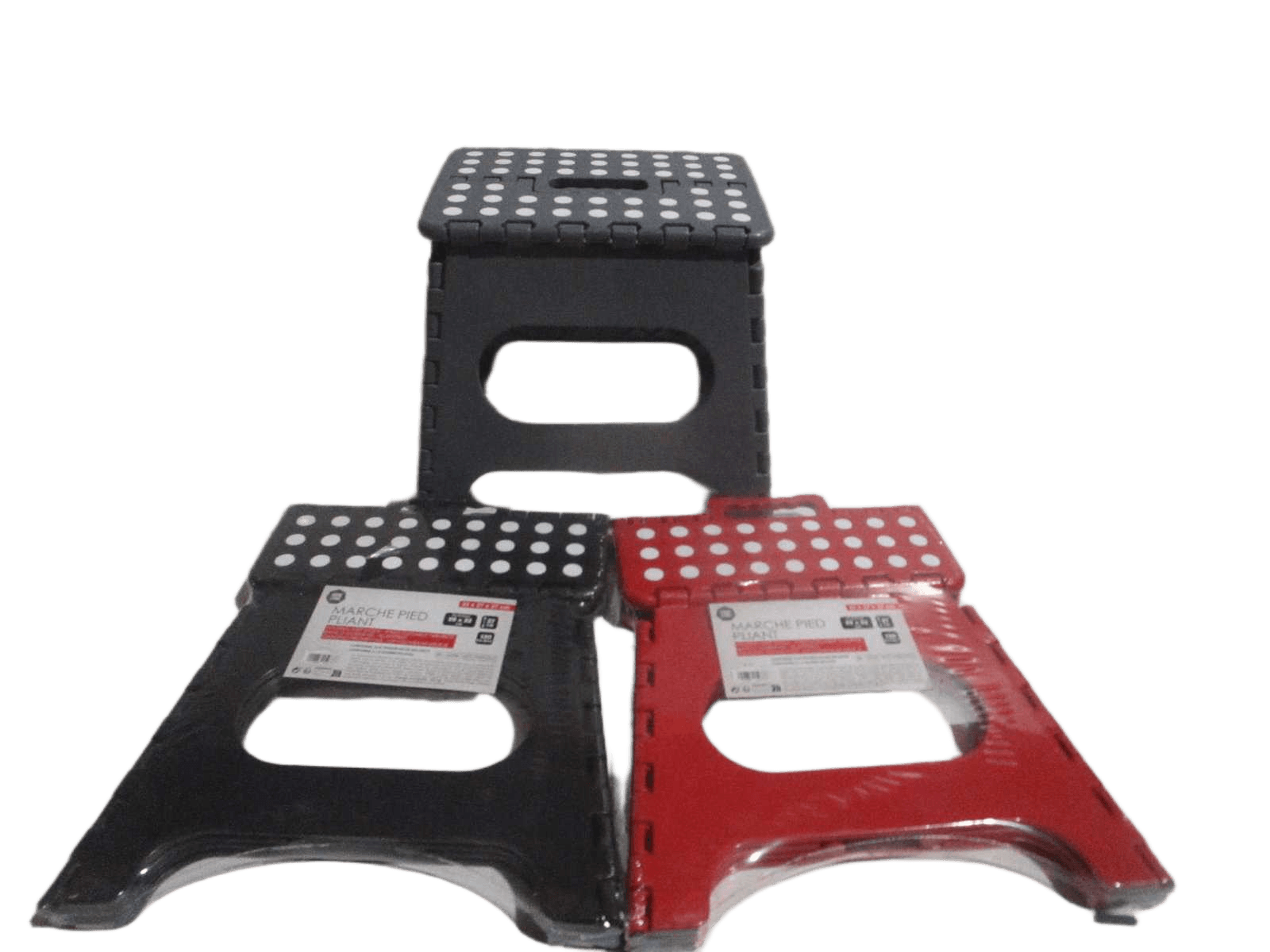 Step Stool Foldable 3 Assorted Colors Black/Grey/Red 33x27xh27cm On Display
