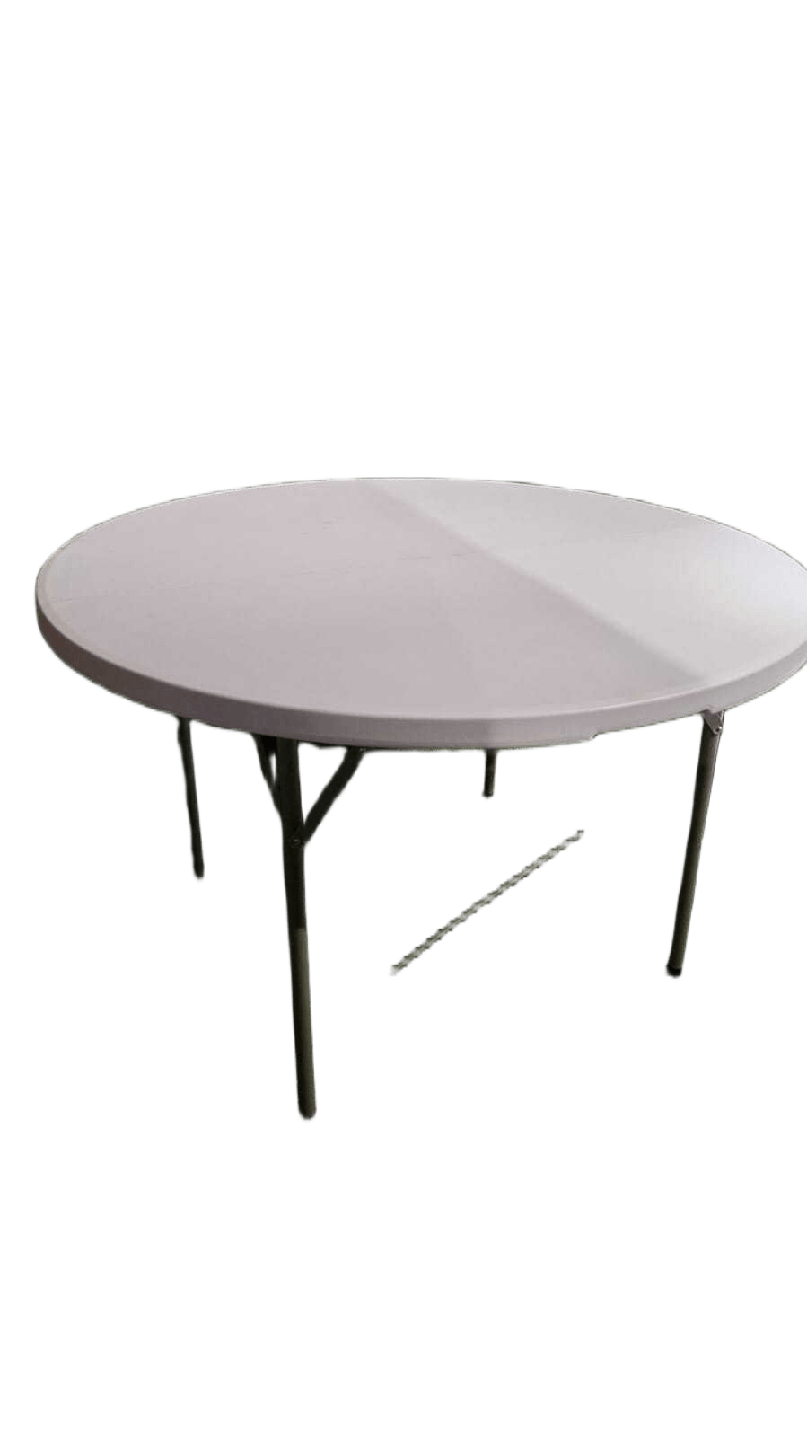Table Hdpe Round Fold-In-Half Panel Thickness:4.5cm Steel Tube Thickness:25*1mm Plastic Panel:granite Steelleg: Grey Dia.:122*74cm