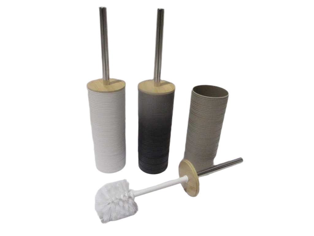 Toilet Brush Black/White/Taupe Ass 9.2x41