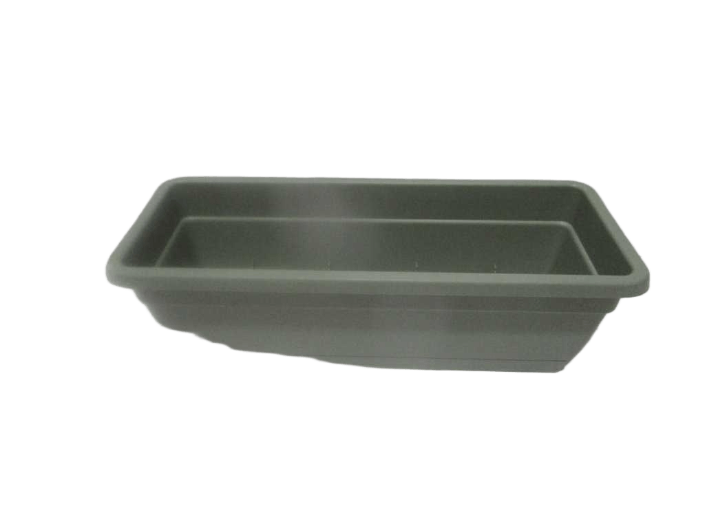 Flower Pot Iris Pp With Plate 507g 100% Recyclable Light Green 50.7x19.6x15.9