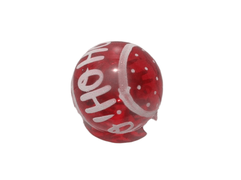 Glass Ball 90mm Red/Wh Hohoho