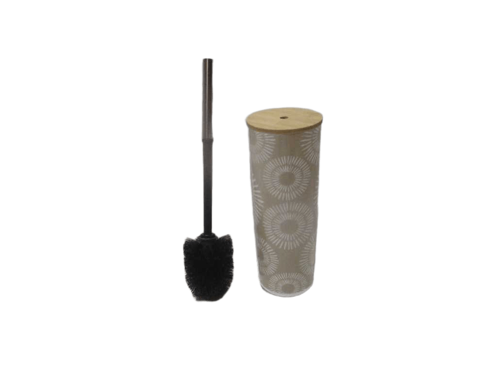 Brush Toilet Wc Ps Imprimee Avec Couvercle Bambou - Ethnic Spirals