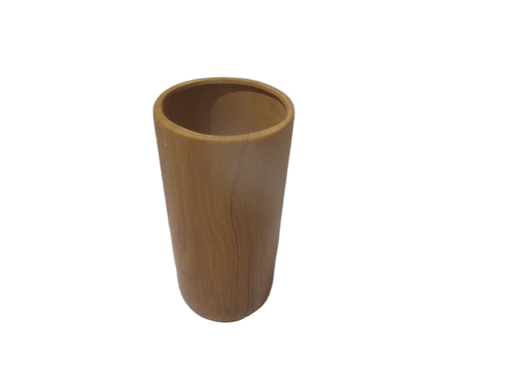 Vase Cyl Crmc Wood Sao H20