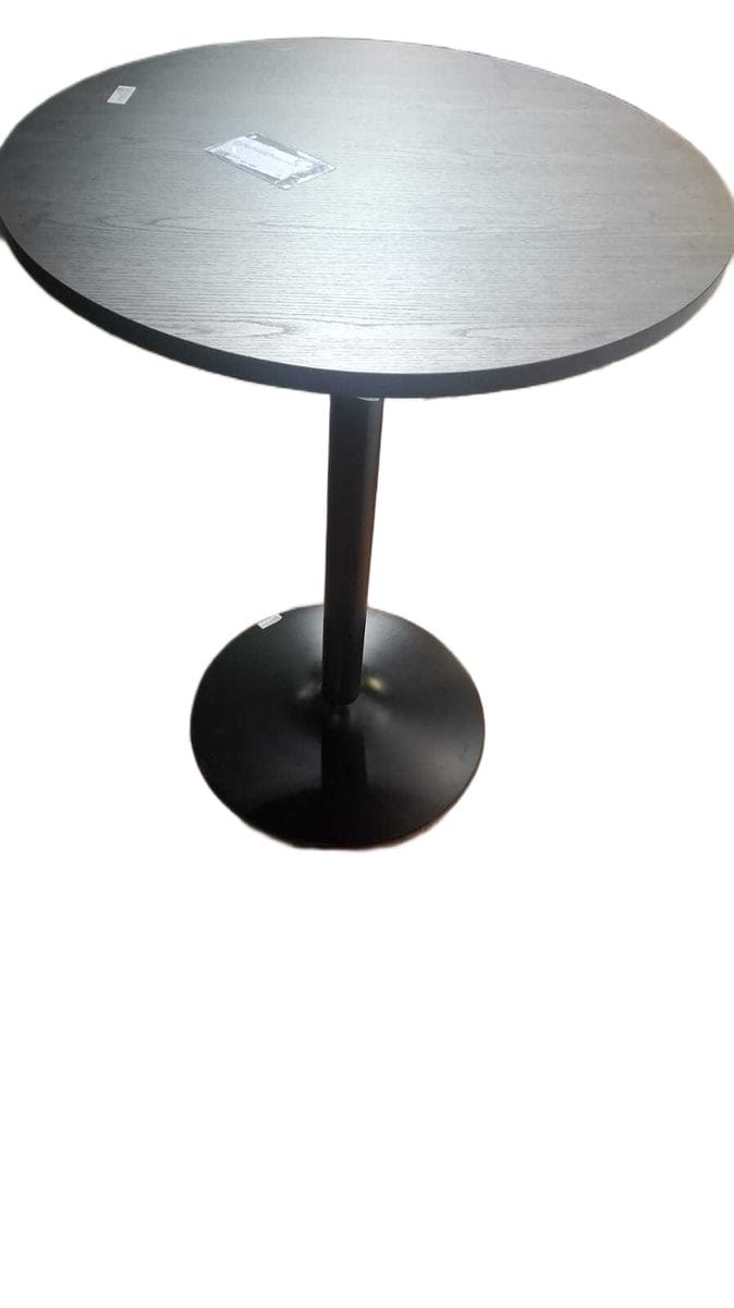 Bar Table D800x105 5-30 Melamine Walnut Wood Black Base As Samp