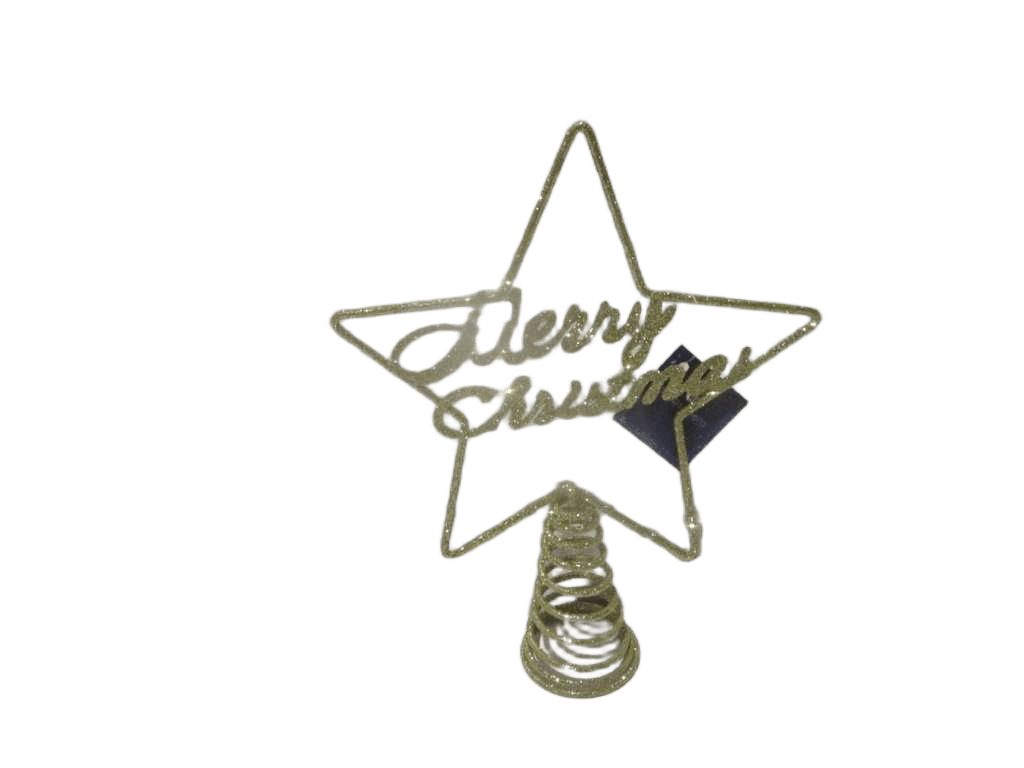 Metal Tree Top Xmas Gold 22cm