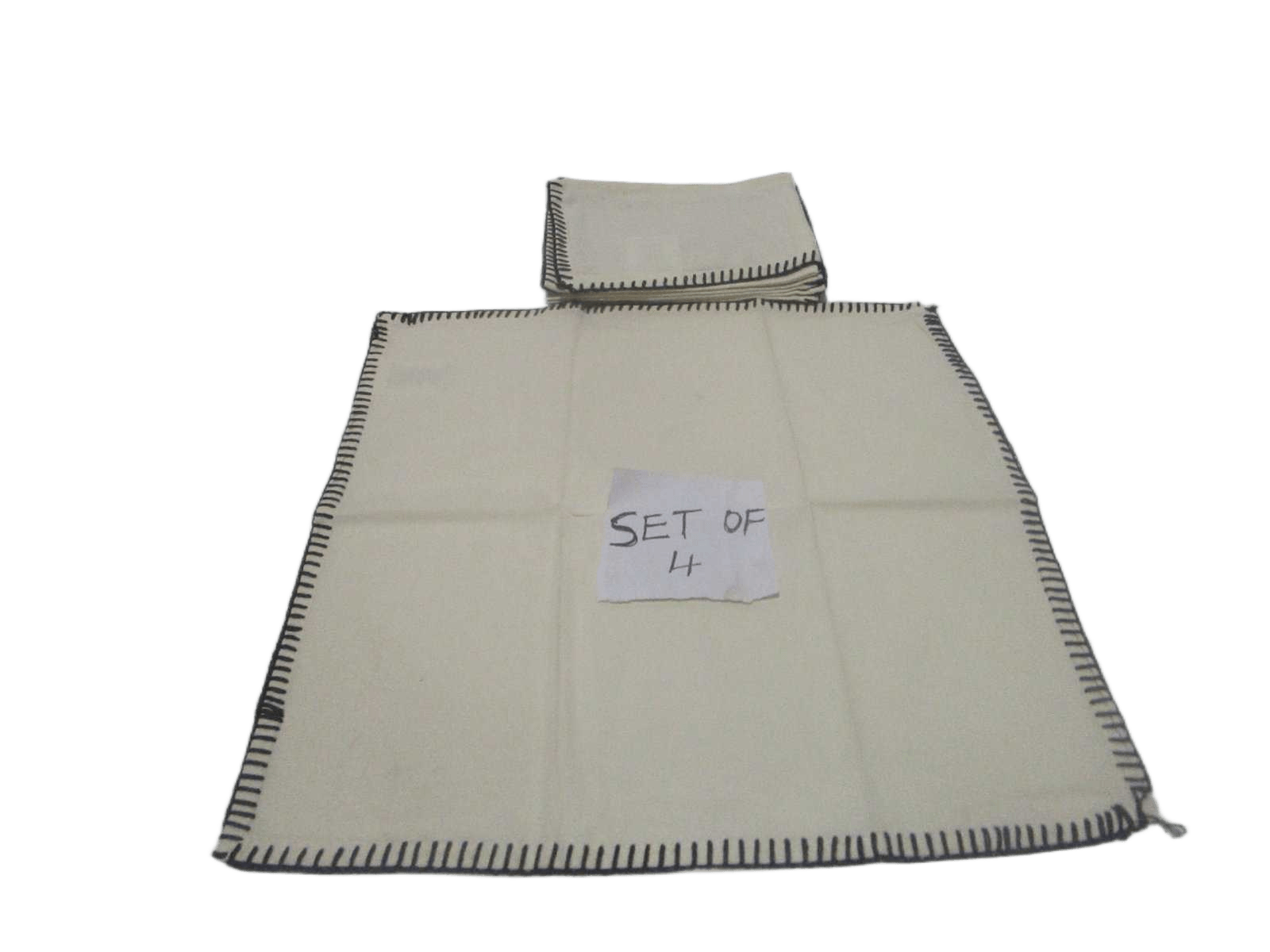 Set Of 4 Napkin 100% Cotton 160 Gsm Bordure Blanket Steach With Card Board 40x40 Crea