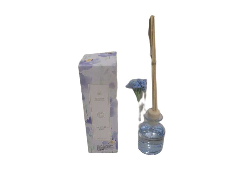 Diffuser, 15% Essence Glass Bottle , 6 Sticks Gift Box Eucalyptus Moss Moq: 1200pcs Eucalyptus Moss Clear Blue 100ml
