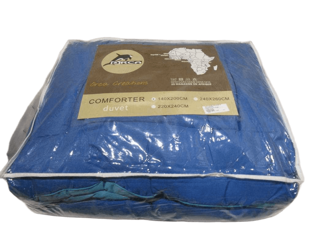 Quilt, 300gm2, Polyster Td Hollowfiber Fabric 70 Grsm Promo Comforter Bicolor Sky Blue Light Blue