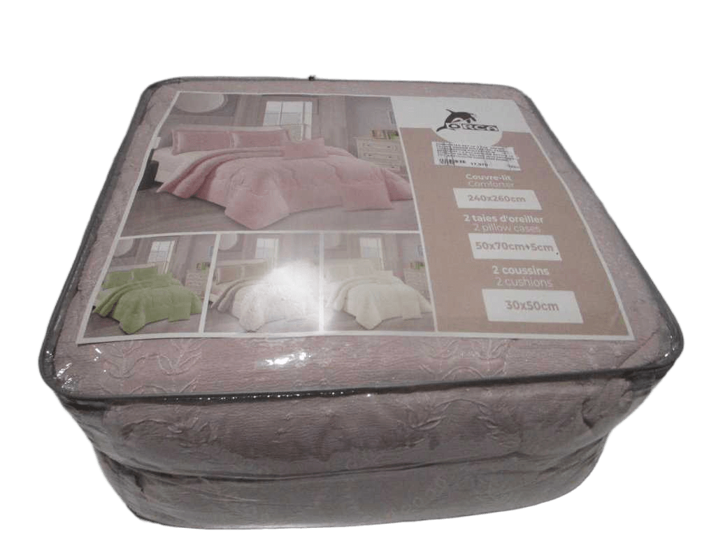Comforter Set Of 5 Pcs 240*260; Filling 300gsm Polyester; Fabric 170gsm/90gsm Polyester W Broidery + 2 Pillowsham 50*70+5 +2 Cushion 30*50; Filling 301g Packing: Pvc Bag+color Card S059 Rose