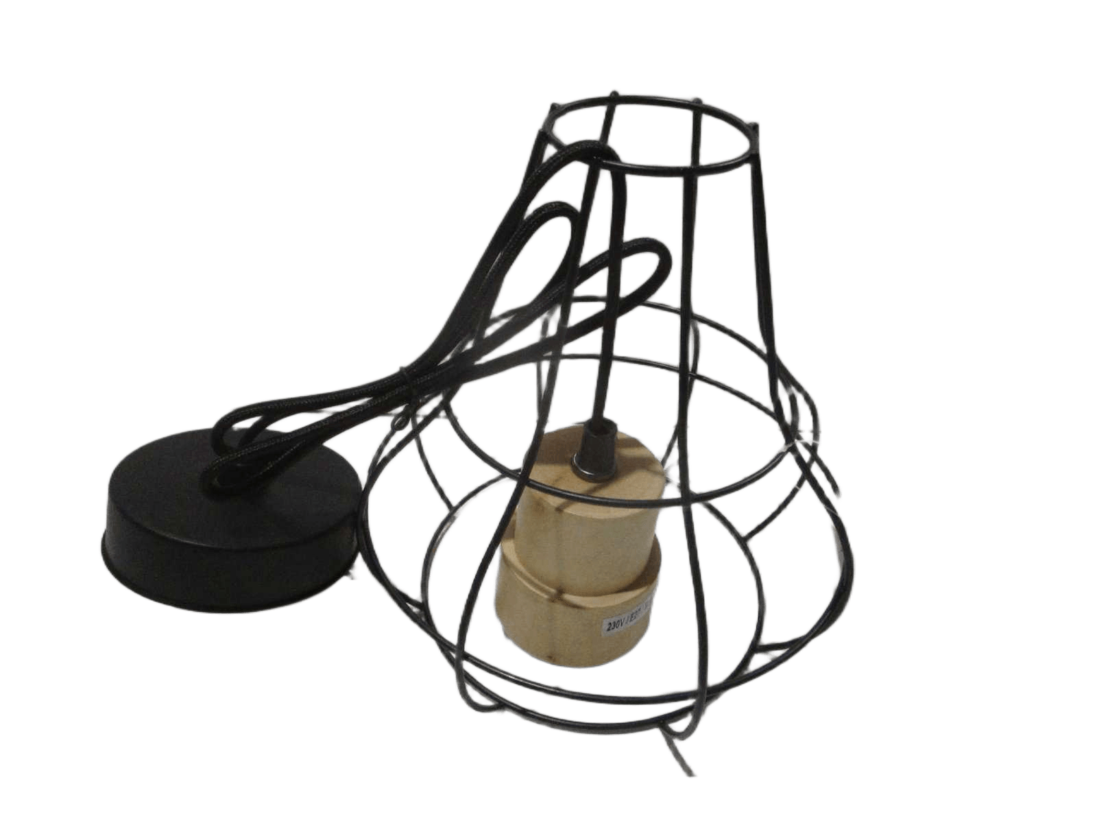 Hang Lamp 25cm Black E27 4 Ass Dsgn 1cl=