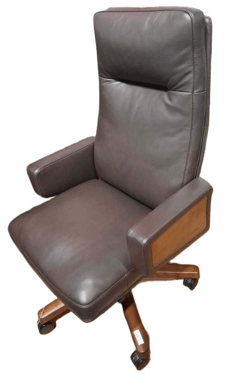 High Back Office Chair Leather W Synchronized Mechanism 4 Positions Lockedmnd6610 Brown 68*69*118.5